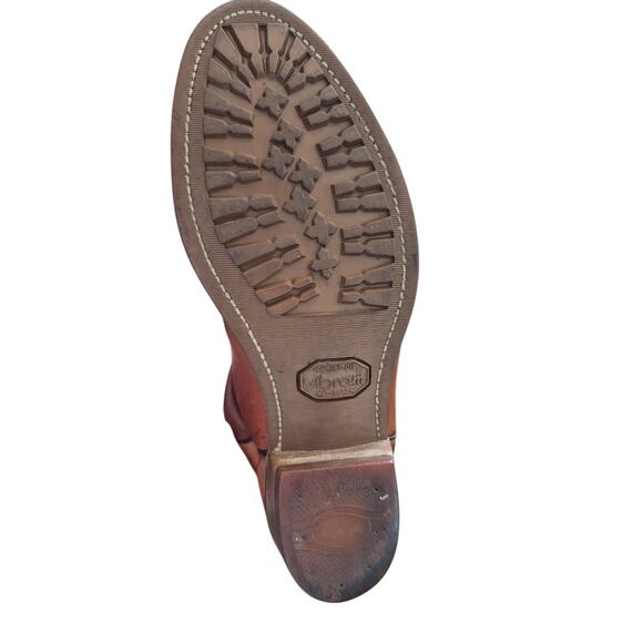 Vintage Western Cowboy Boots Size 10 D Brown Leather Vibram Sole USA main image 7